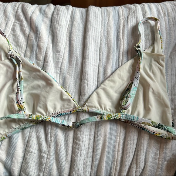 Tropical Print Triangle Bikini Top - Picture 4 of 6